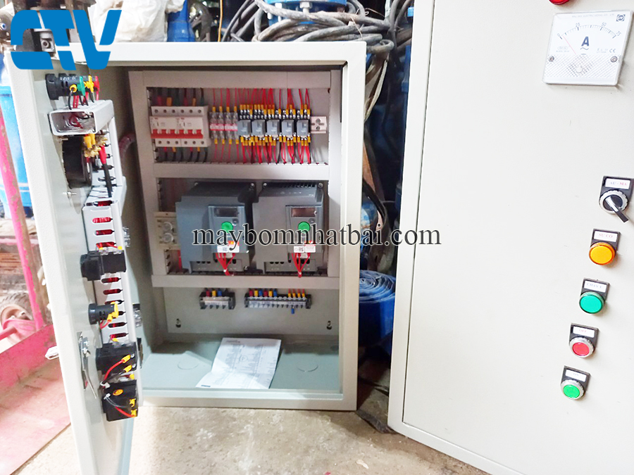 Tủ điện điều khiển và bảo vệ hệ thống 2 máy bơm tăng áp